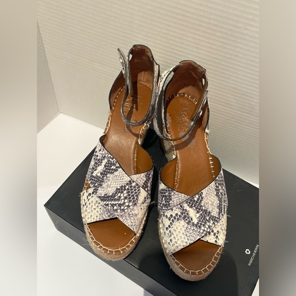 Franco Sarto Snakeskin Patterned Women's wedge  Sandals - Picture 2 of 14